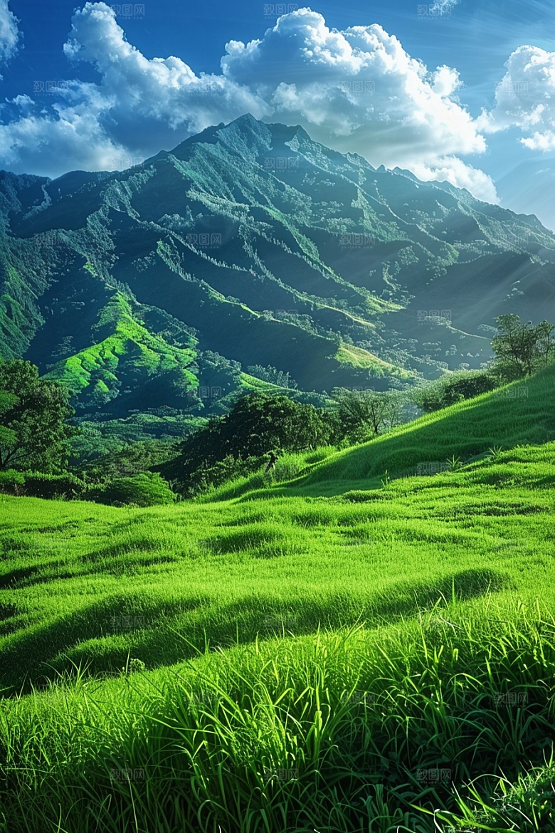 草地山野草场摄影图