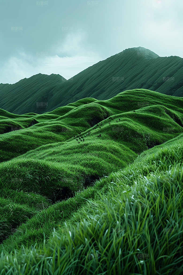 草地风景山野摄影图