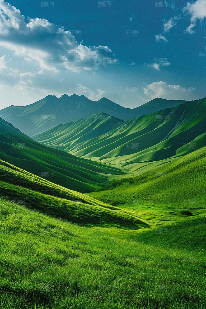 草地山野绿色摄影图