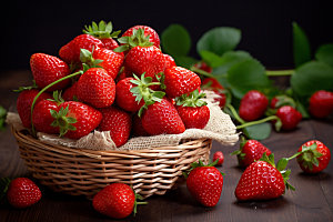 草莓水果果篮摄影图