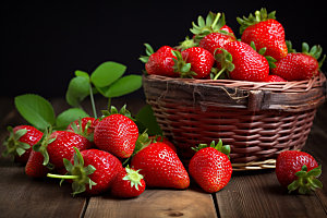 草莓水果美食摄影图