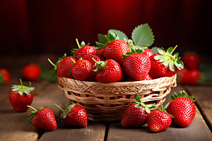 草莓高清美食摄影图