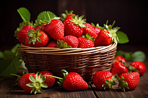 草莓春季上新果篮摄影图