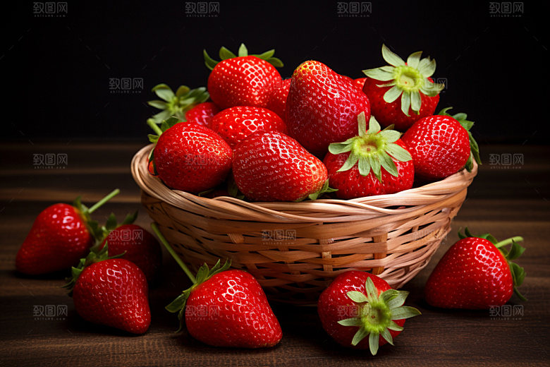 草莓美食高清摄影图