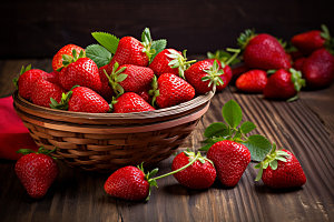 草莓果篮高清摄影图