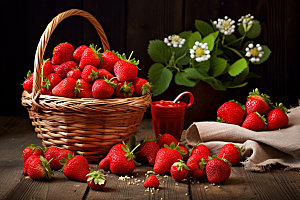 草莓美食高清摄影图