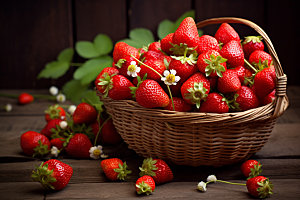 草莓果篮高清摄影图