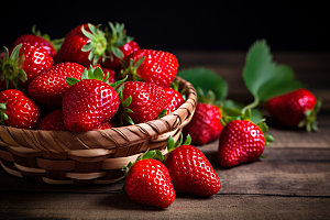 草莓水果美食摄影图