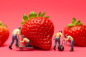 草莓3D采摘微距小人