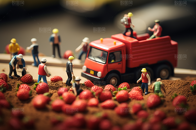 草莓农业3D微距小人