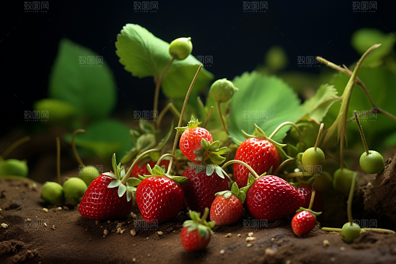 草莓种植美味微距小人