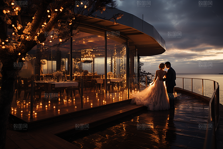 草坪婚礼仪式浪漫素材
