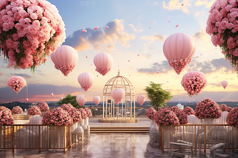 草坪婚礼清新仪式素材