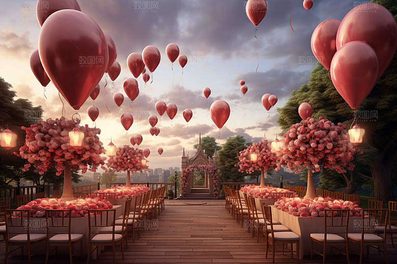 草坪婚礼自然场地布置素材