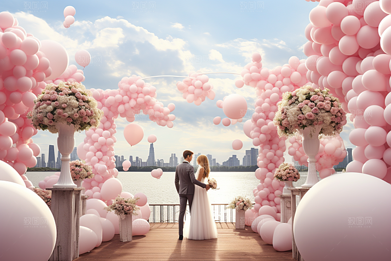 草坪婚礼爱情仪式素材