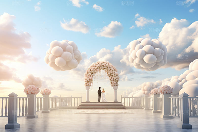 草坪婚礼仪式清新素材