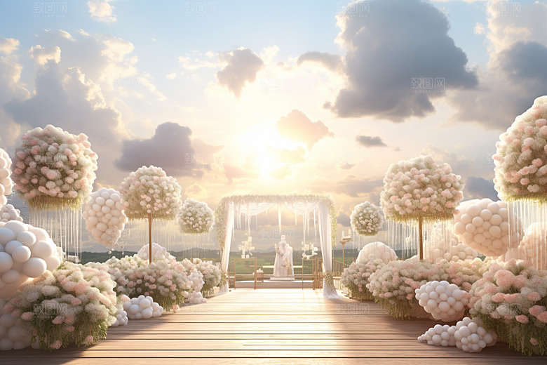 草坪婚礼浪漫高清素材
