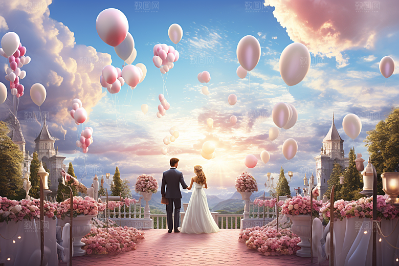 草坪婚礼场地布置自然素材