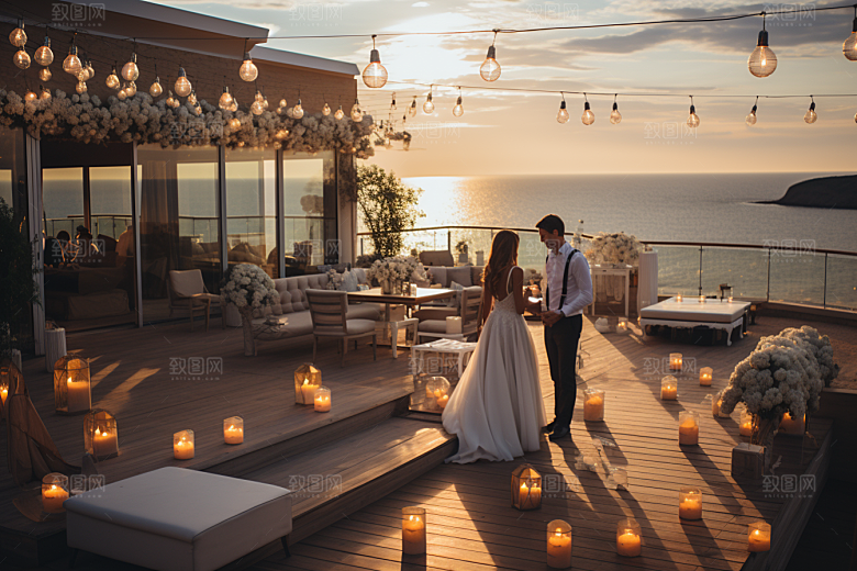 草坪婚礼户外婚礼鲜花素材