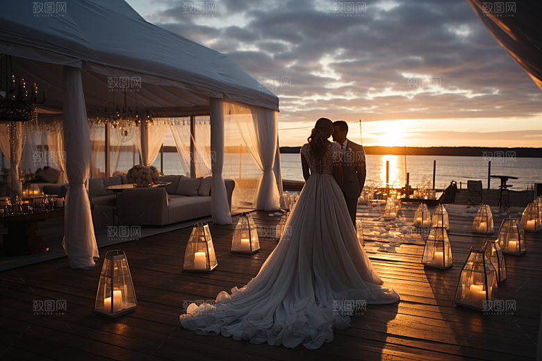 草坪婚礼浪漫爱情素材