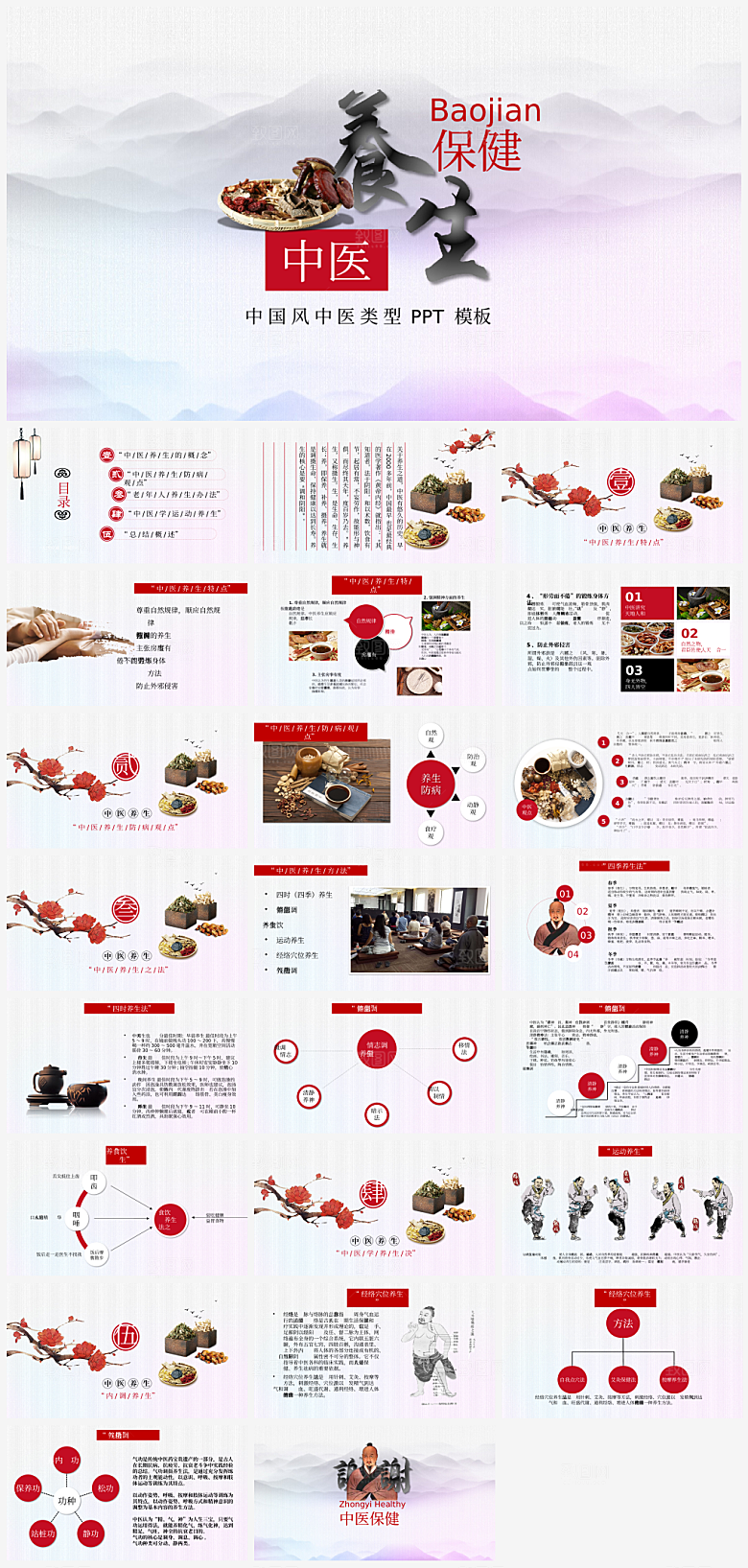 中国传统中医文化PPT模板