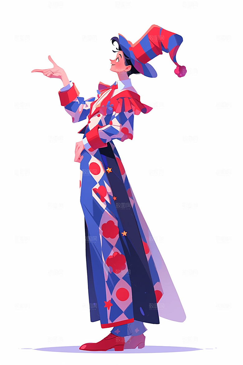 愚人节小丑氛围庆祝插画
