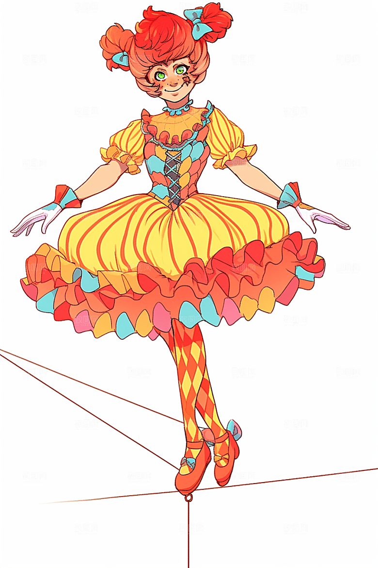 愚人节小丑趣味节日插画