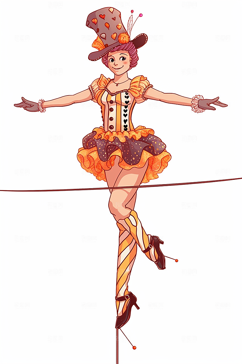 愚人节小丑形象可爱插画