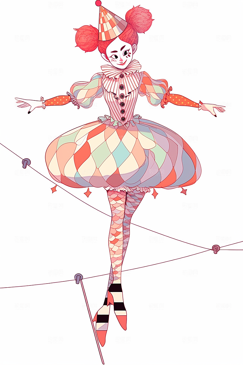 愚人节小丑氛围高清插画