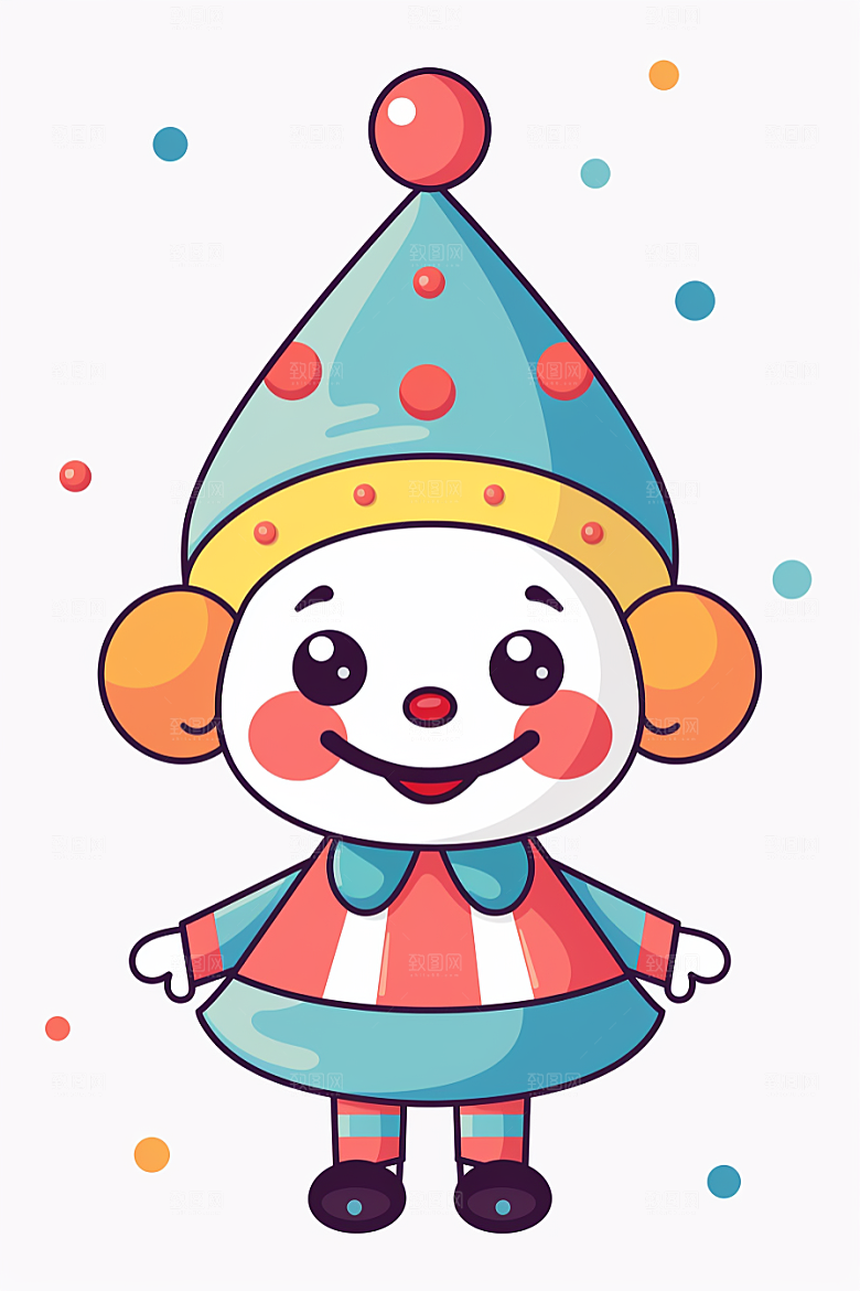 愚人节小丑可爱庆祝插画