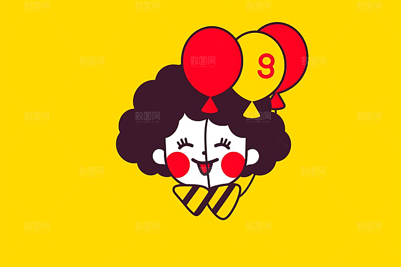 愚人节小丑节日庆祝插画