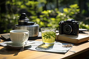 茶园茶具饮茶茗茶摄影图