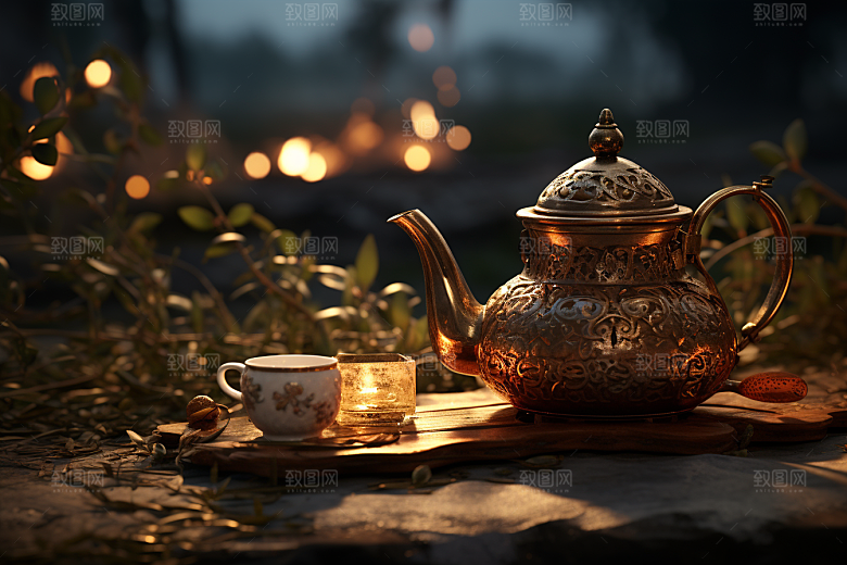 茶园茶具品茶茗茶摄影图
