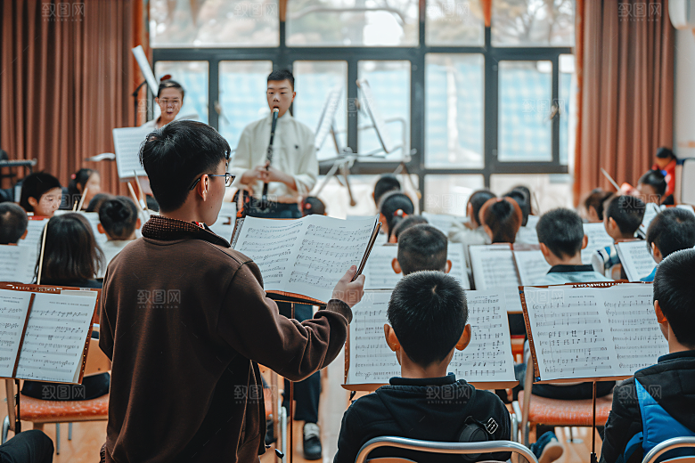 声乐课唱歌人物摄影图