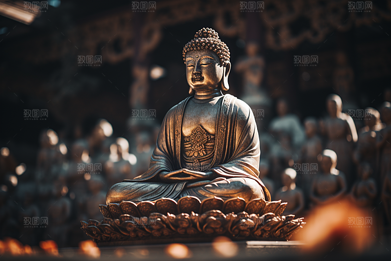 禅意佛像山水高清素材