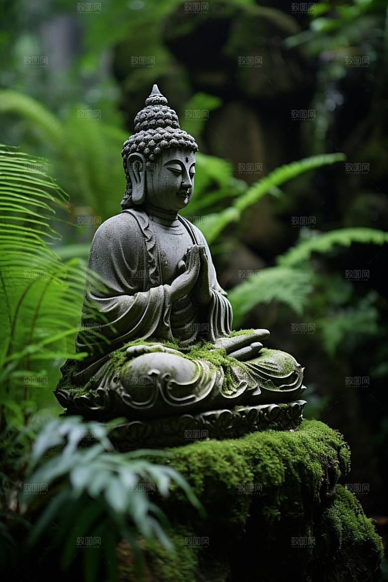 禅意佛像平和石雕素材