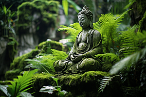 禅意佛像氛围石雕素材