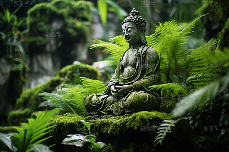 禅意佛像氛围石雕素材