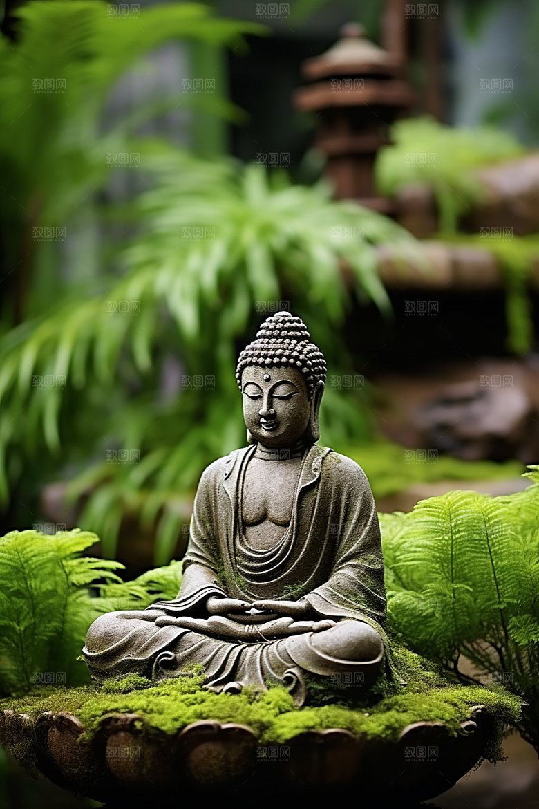 禅意佛像信仰平和素材