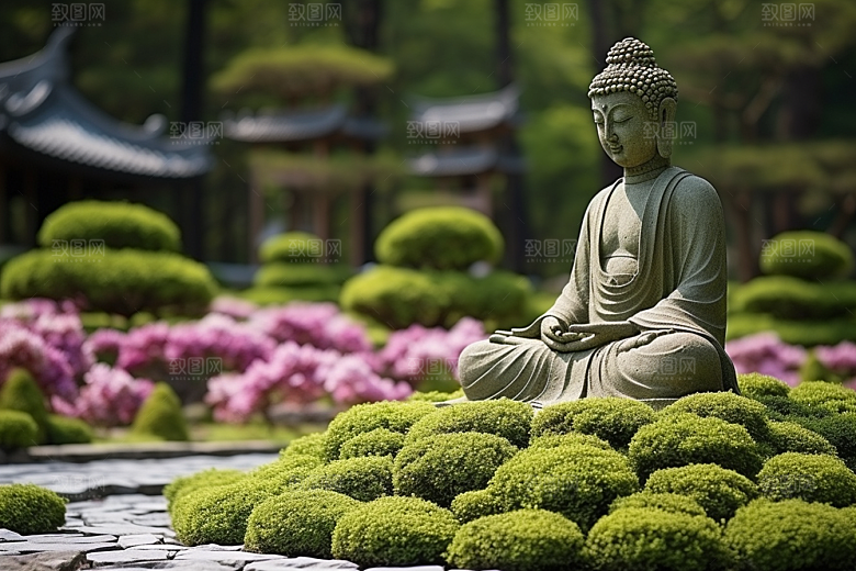 禅意佛像信仰雕塑素材