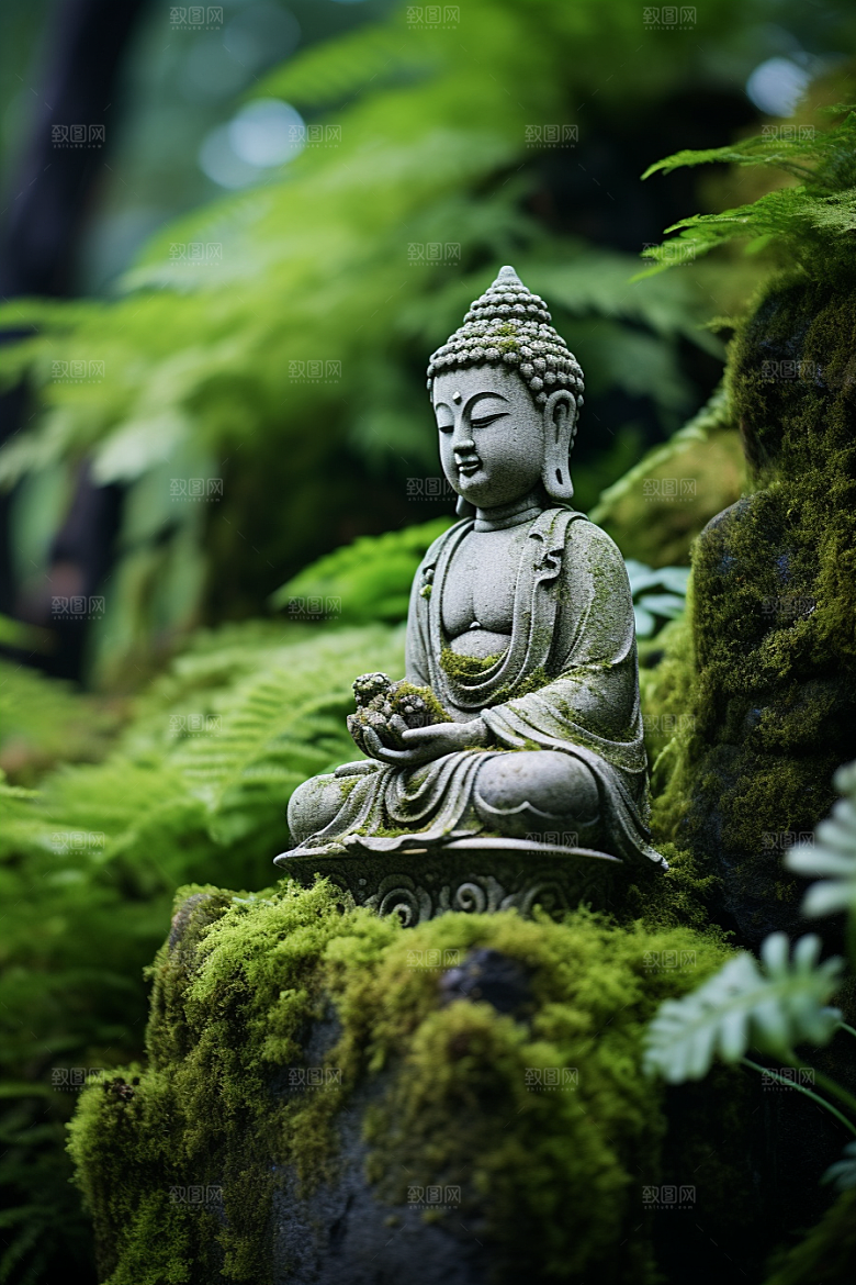 禅意佛像氛围雕像素材