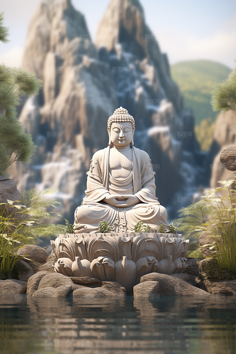禅意佛像平和宗教素材