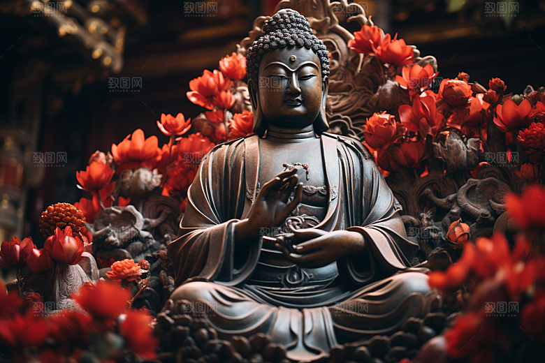 禅意佛像佛教石雕素材