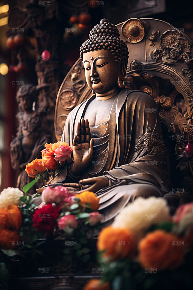 禅意佛像高清雕塑素材