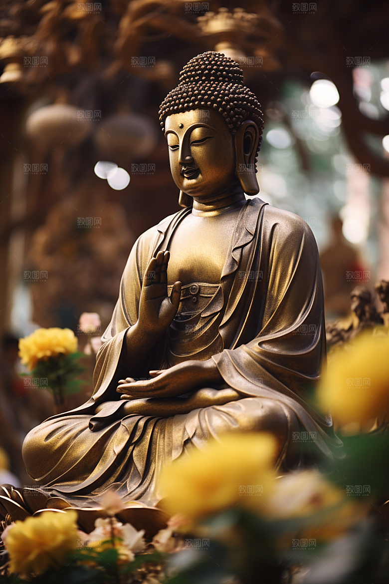 禅意佛像氛围自然环境素材