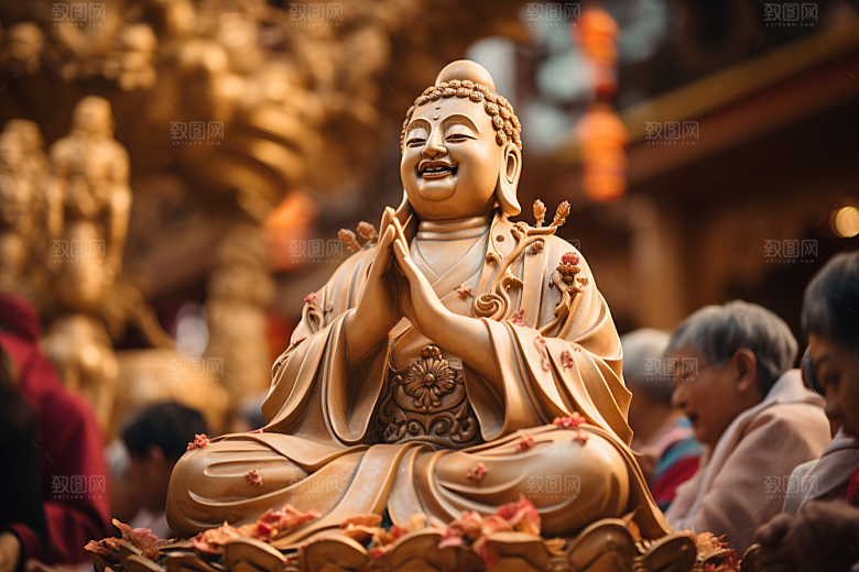 禅意佛像自然环境石雕素材