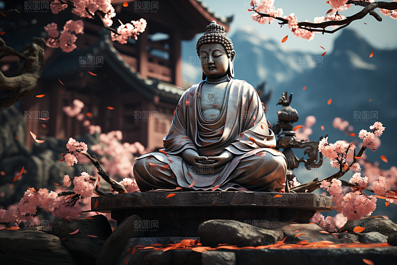 禅意佛像平和宗教素材