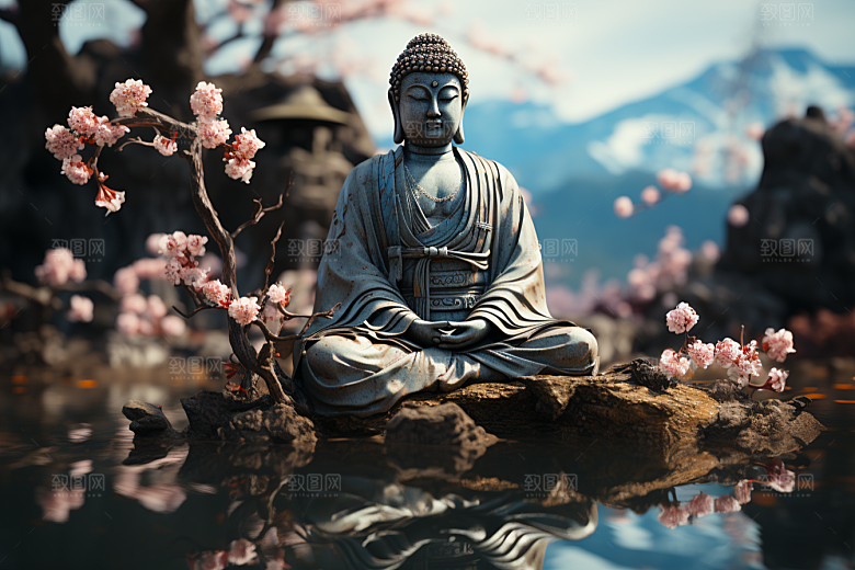 禅意佛像雕像雕塑素材