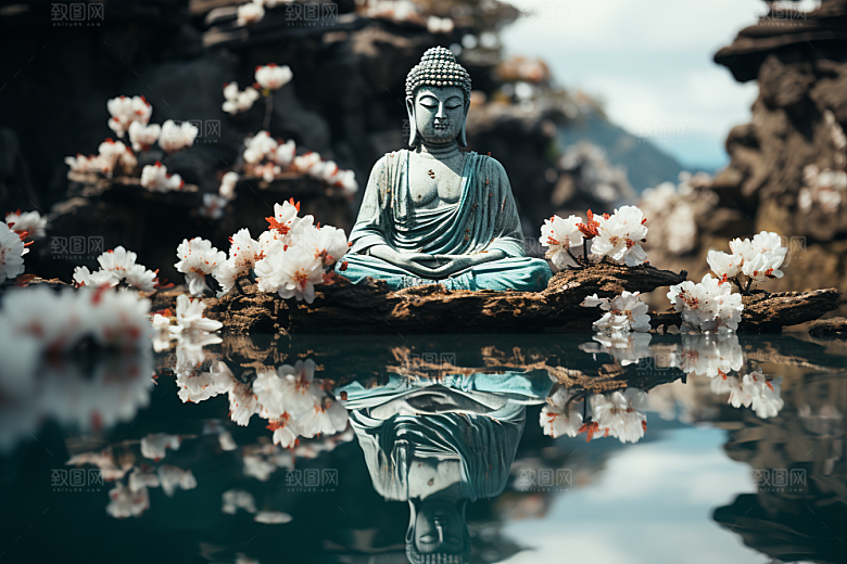 禅意佛像高清信仰素材