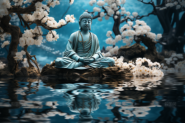 禅意佛像平和高清素材